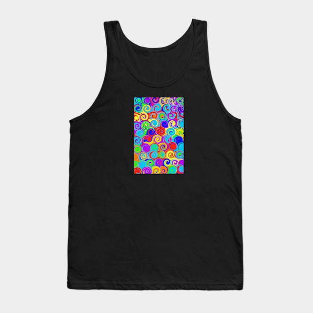 Liquid Color Swirl Pattern Tank Top by JaqiW